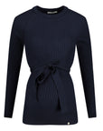 Shirt Knit Belt Long Sleeves | Navy Blue
