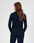 Shirt Knit Belt Long Sleeves | Navy Blue