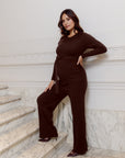 Shirt Knit Belt Long Sleeves | Brown