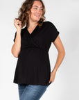 Top Nursing Sleeveless Pleated EcoVero | Black