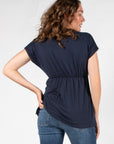 Top Nursing Sleeveless Pleated EcoVero | Navy