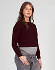 Knit Cropped | Burgundy