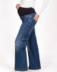 Jeans met rechte pijpen en cargo | Stone Wash