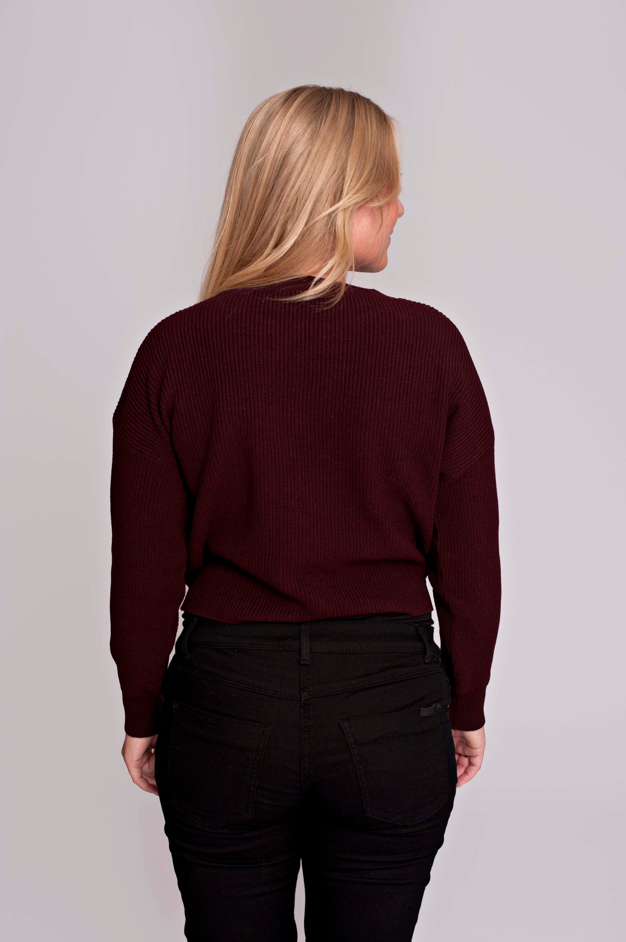 Knit Cropped | Burgundy