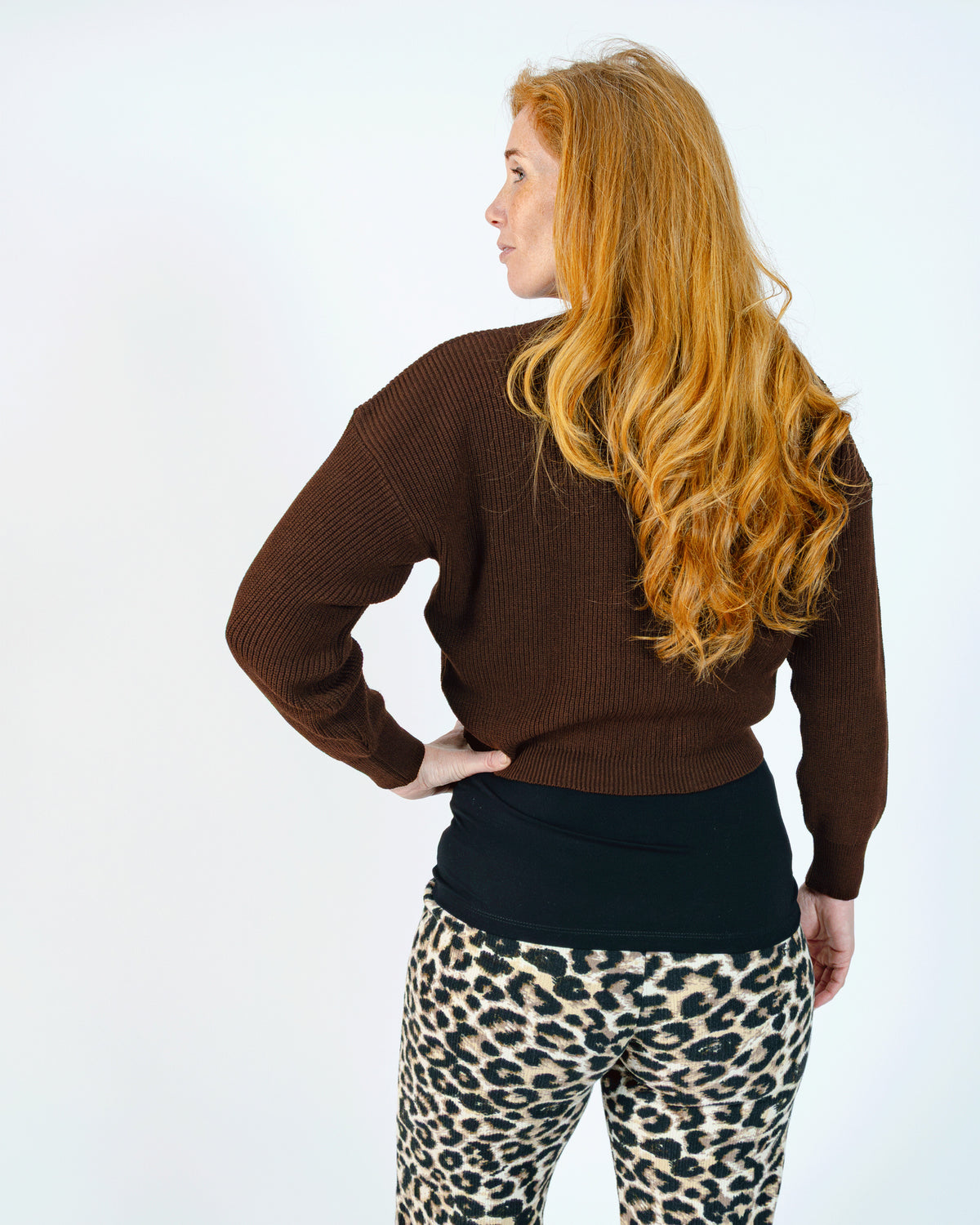 Knit Cropped | Brown