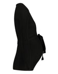 Shirt gebreide riem lange mouwen | Zwart
