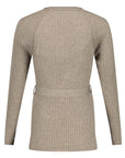 Shirt gebreide riem lange mouwen | Zand