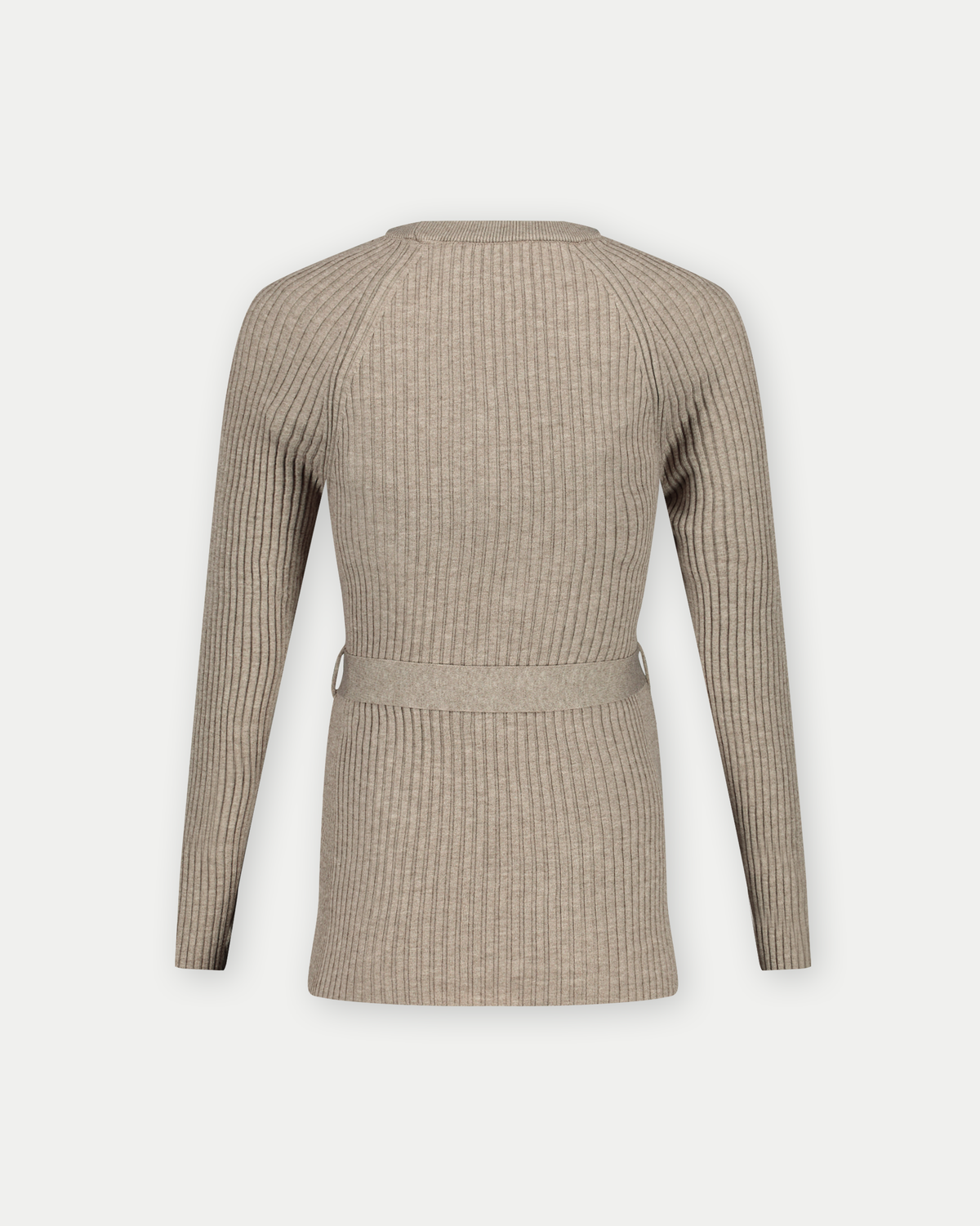 Shirt gebreide riem lange mouwen | Zand