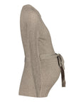 Shirt gebreide riem lange mouwen | Zand