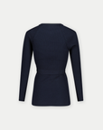 Shirt Knit Belt Long Sleeves | Navy Blue
