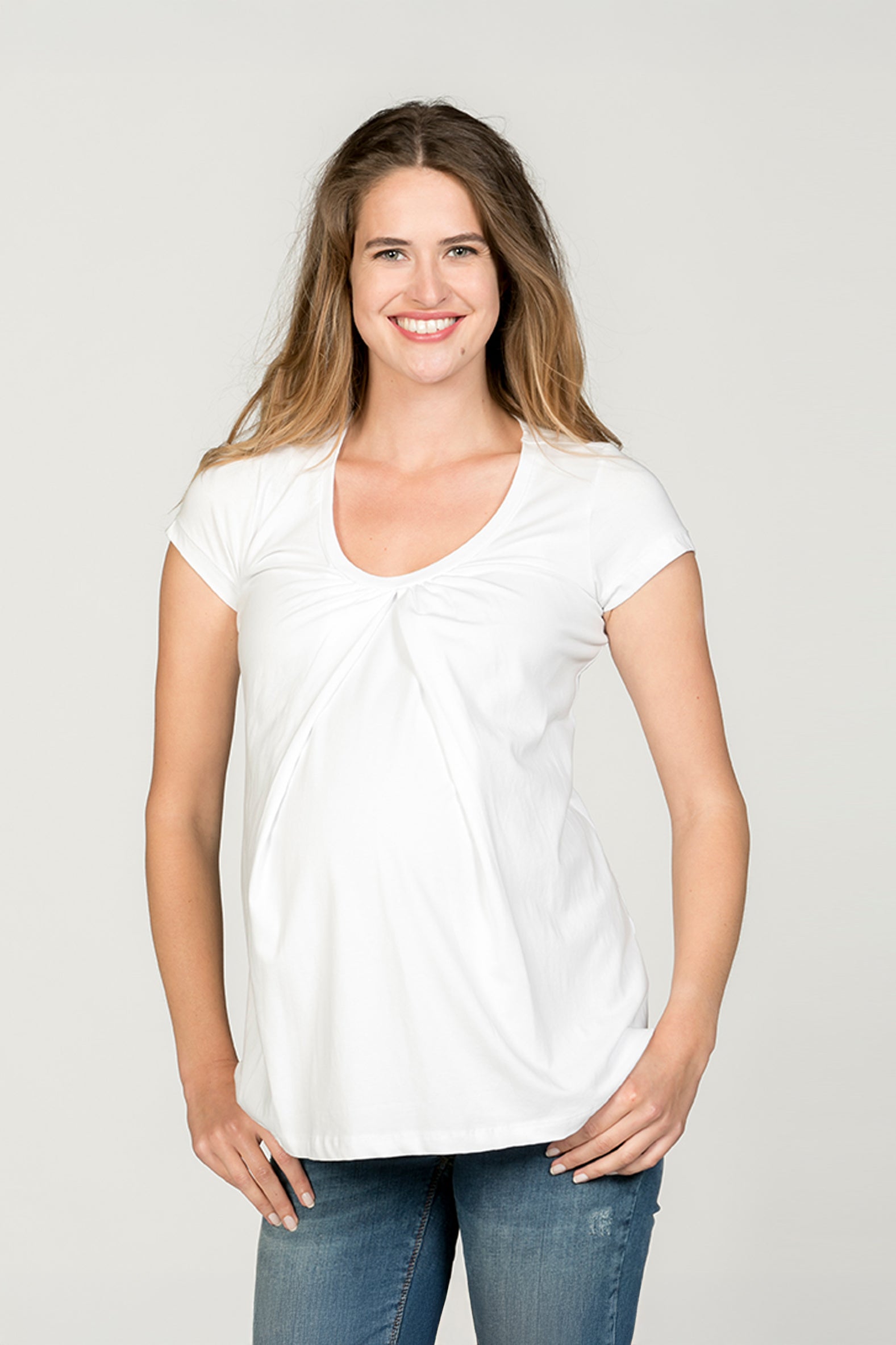Shirt sh.sl. Borstvoeding Biologisch Katoen | Wit