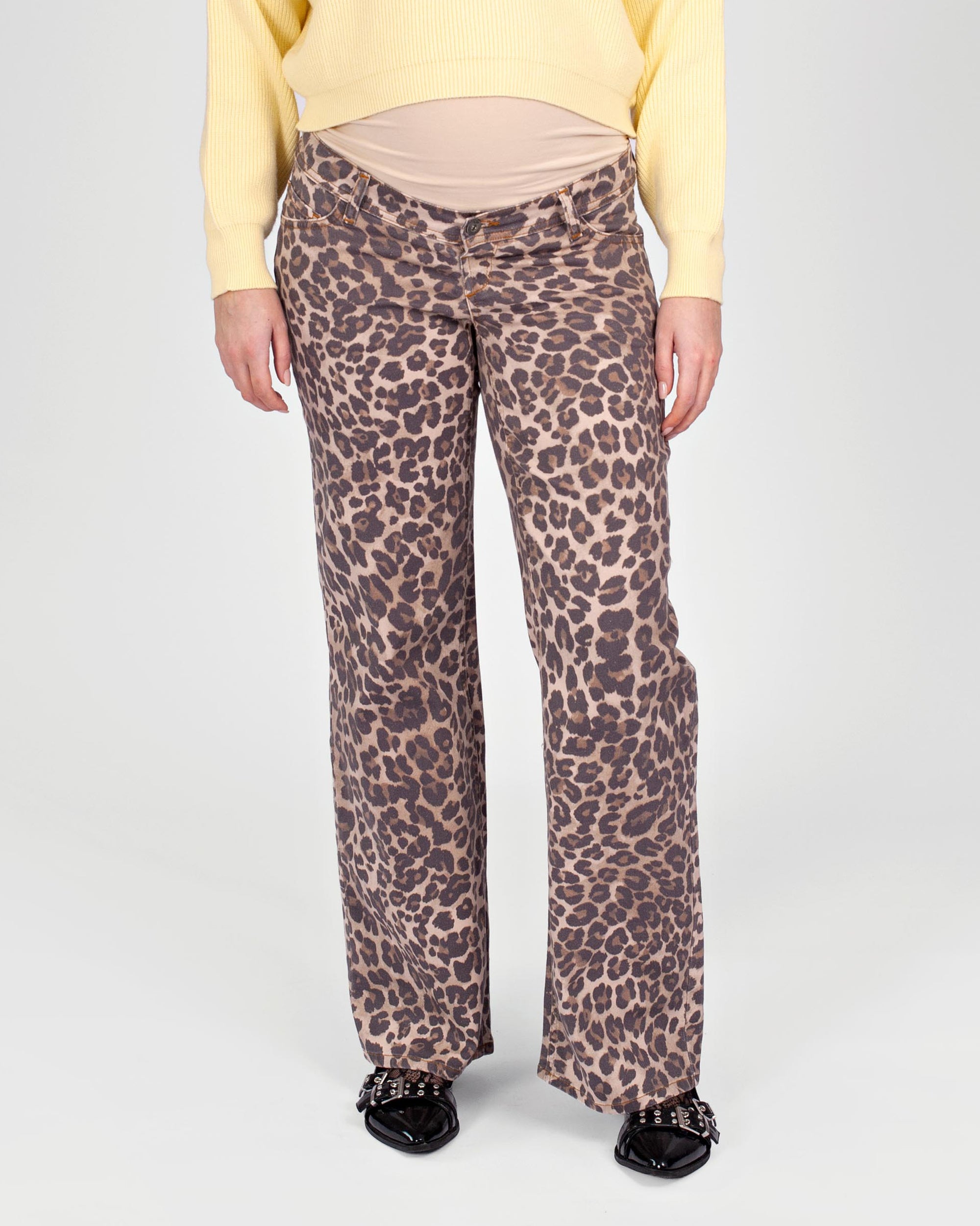 Jeans Julia Sustainable 32" Wide leg | AOP Taupe Animal