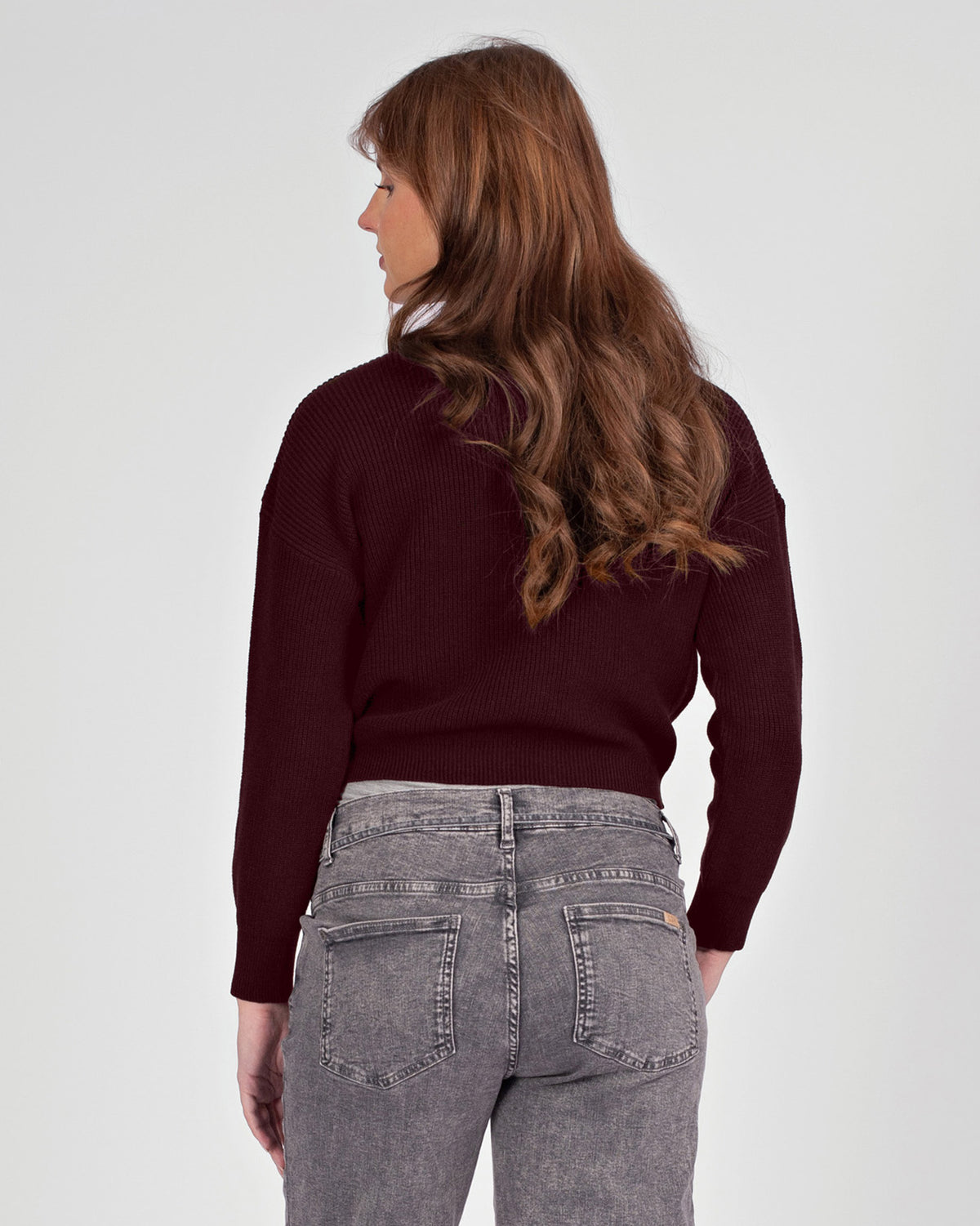 Knit Cropped | Burgundy