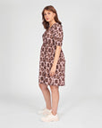 Dress Knit Belt long Sleeves | AOP Pink Leopard