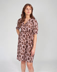 Dress Knit Belt long Sleeves | AOP Pink Leopard