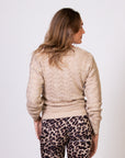 Strickjacke Wickel Ajour | Sand