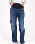 Jeans Straight Leg Cargo | Steinwaschung