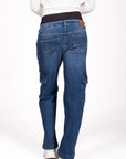 Jeans Straight Leg Cargo | Steinwaschung