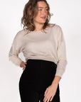 Pullover Kurz Melange | Sand