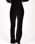 Hose Velvet Flared | Schwarz
