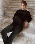 Pants Velvet Flared | Olive